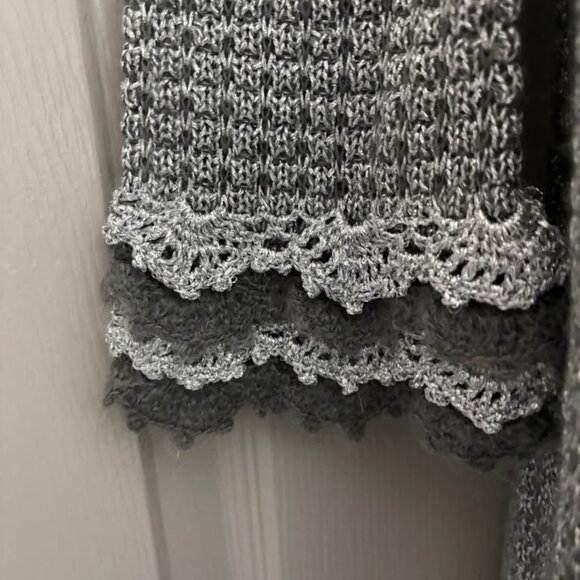 Like new women's silver Moda International vintage duster size XS - Picture 3 of 5